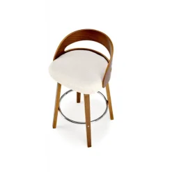 H110 Barstol, Creme / Valnød