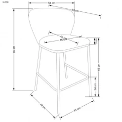 H119 Barstol, Cremefarvet