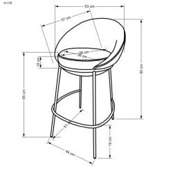 H118 Barstol, flerfarvet