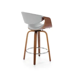 H123 Barstol, Grå / Valnød