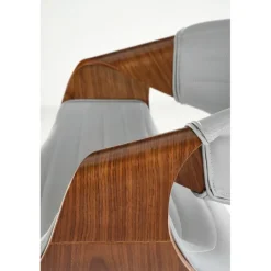 H123 Barstol, Grå / Valnød