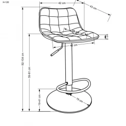 H120 Barstol, guld / MørkeGrå