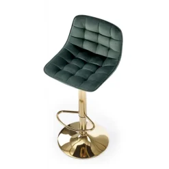H120 Barstol, guld / Mørkegrøn