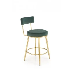 H115 Barstol, Mørkegrøn/guld