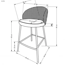 H113 Barstol, Sort / Hvid