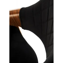 H124 Barstol, Sort / Valnød