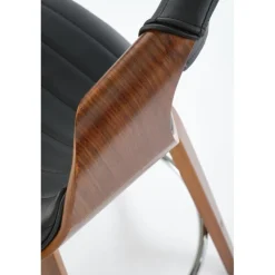 H123 Barstol, Sort/Valnød