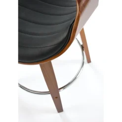 H123 Barstol, Sort/Valnød