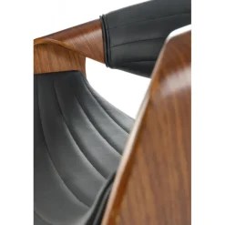 H123 Barstol, Sort/Valnød