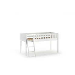 Halvhøj seng 90 x 200 cm – Scott, hvid