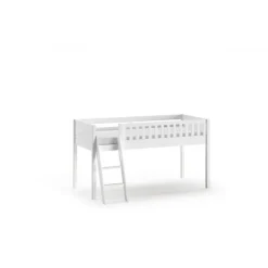 Halvhøj seng 90 x 200 cm – Scott, hvid