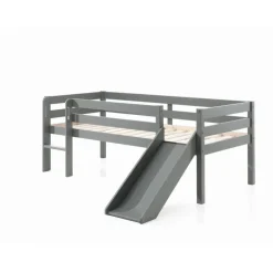 Halvhøj seng med rutsjebane 90x200 – Pino, grå