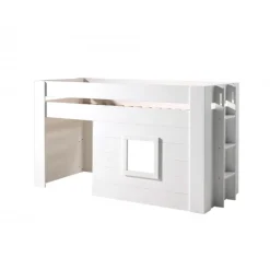 Halvhøj seng til børn 90 x 200 – Noah, hvid