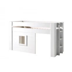 Halvhøj seng til børn 90 x 200 – Noah, hvid