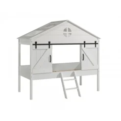 Halvhøj seng til børn 90 x 200 – Barnie, hvid