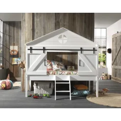 Halvhøj seng til børn 90 x 200 – Barnie, hvid