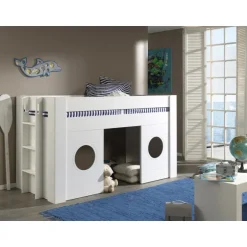 Halvhøj seng til børn 90 x 200 – Freya, hvid