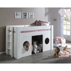 Halvhøj seng til børn 90 x 200 – Freya, hvid