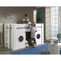 Halvhøj seng til børn 90 x 200 – Freya, hvid