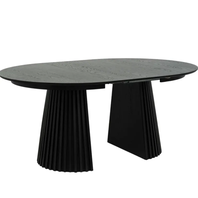 Hammel Udtræksbord i Sort Eg – Ø140 cm (Udvides til 240 cm)