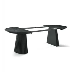 Hammel Udtræksbord i Sort Eg – Ø140 cm (Udvides til 240 cm)