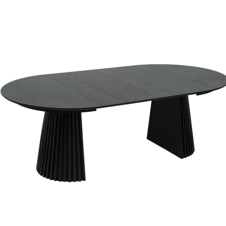 Hammel Udtræksbord i Sort Eg – Ø120 cm (Udvides til 220 cm)