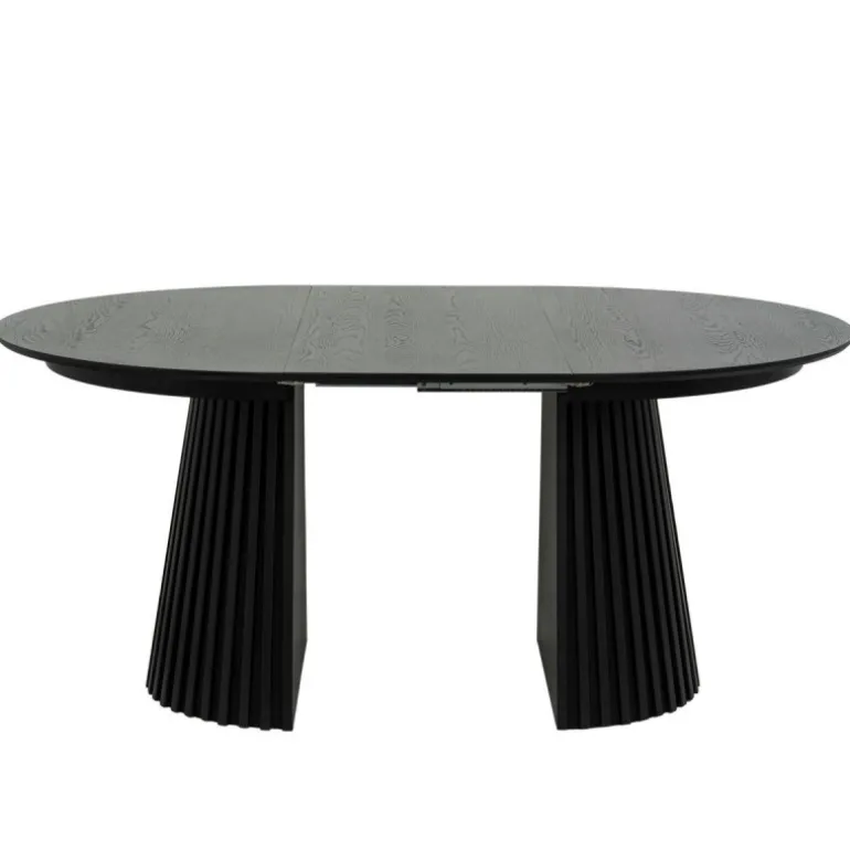 Hammel Udtræksbord i Sort Eg – Ø120 cm (Udvides til 220 cm)