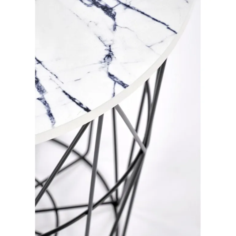 HARISSA_B sofabord, Sort / Hvid marmor