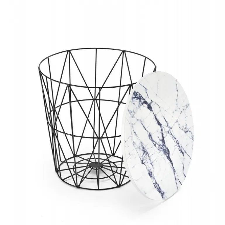 HARISSA_B sofabord, Sort / Hvid marmor