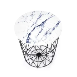 HARISSA_B sofabord, Sort / Hvid marmor