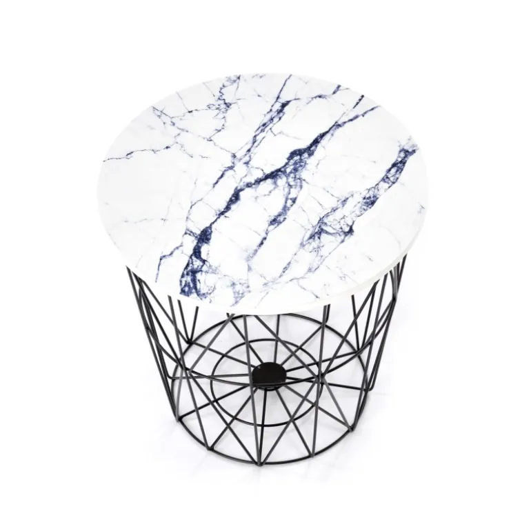 HARISSA_B sofabord, Sort / Hvid marmor