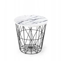 HARISSA_B sofabord, Sort / Hvid marmor