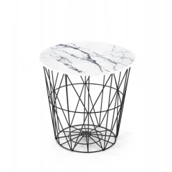 HARISSA_B sofabord, Sort / Hvid marmor