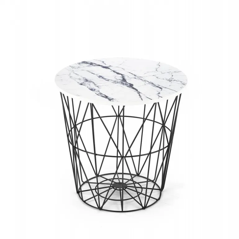 HARISSA_B sofabord, Sort / Hvid marmor