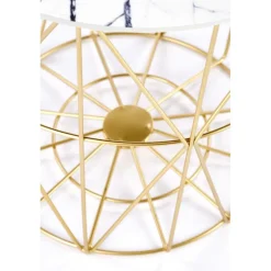 HARISSA_G sofabord, guld / Hvid marmor