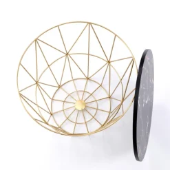 HARISSA_G sofabord, guld/Sort marmor