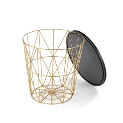 HARISSA_G sofabord, guld/Sort marmor