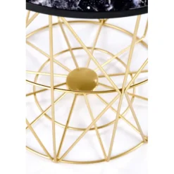 HARISSA_G sofabord, guld/Sort marmor