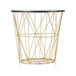HARISSA_G sofabord, guld/Sort marmor