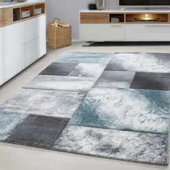 Hawaii Kortluvet Tæppeløber Ternet - Blå