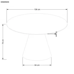 HENDERSON rundbord, Valnød