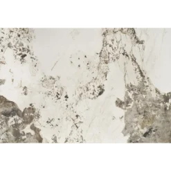 HILARIO Spisebord med udtræk, Beige marmor / Sort