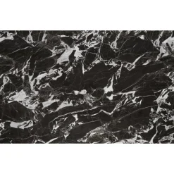 HILARIO Spisebord med udtræk, Sort marmor / Sort