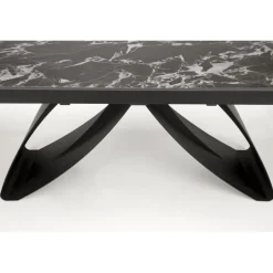HILARIO Spisebord med udtræk, Sort marmor / Sort