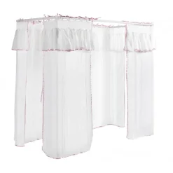 Himmelset til seng – Amori tekstil, lyserød kant