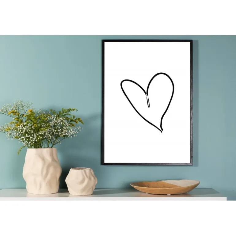 Hjerte Plakat - Sort og Hvid