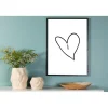 Hjerteplakat - Sort og Hvid