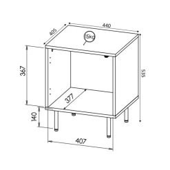 HOLE sengebord Hvid mat/Hvid mat