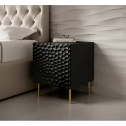 HOLE sengebord Sort mat/Sort mat