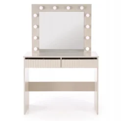 Hollywood - Sminkebord med spejl - Beige